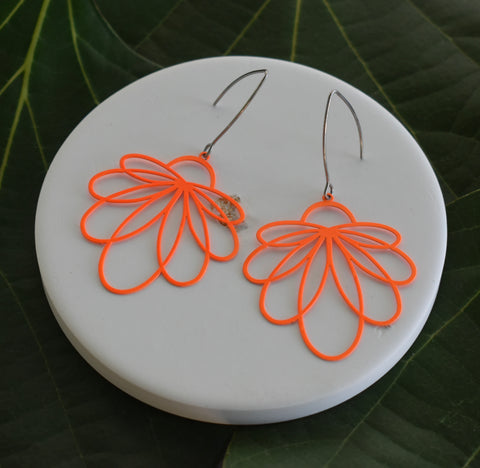 Vibrant Stainless Steel Flower Earrings