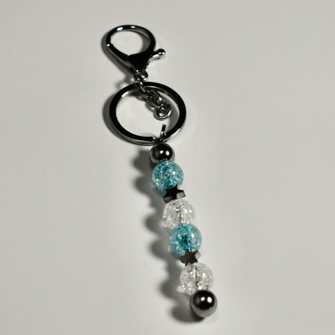 Beaded Stainless Steel Keychain