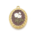 Vintage Floral Oval Pendant
