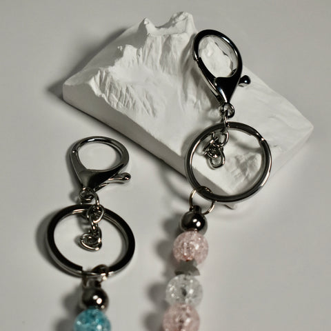 Beaded Stainless Steel Keychain