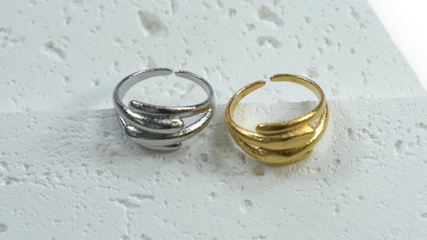 Wave Textured Stainless Steel Rings: Inspired by Nature