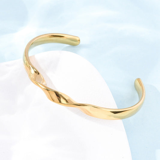 Twisted Minimalist Cuff Bangle