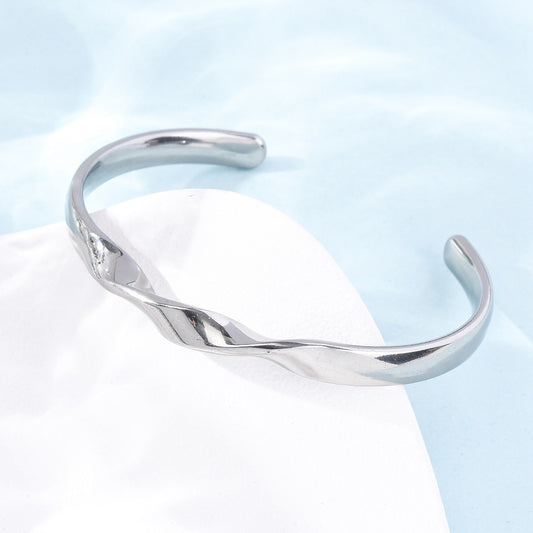 Twisted Minimalist Cuff Bangle