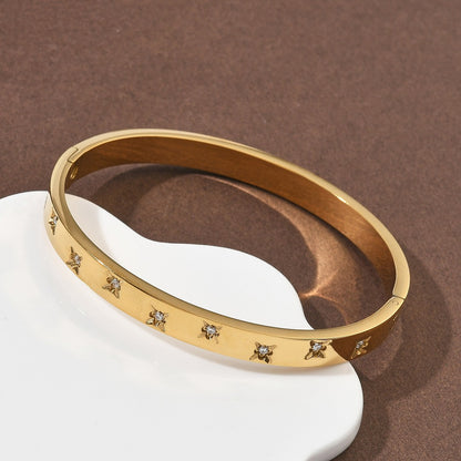 Star CZ Slim Bangle Bracelet