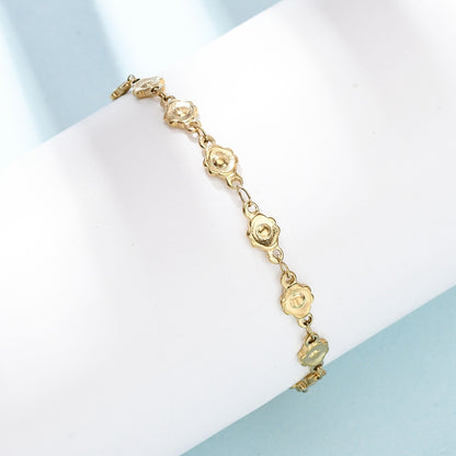 Βραχιόλι από ανοξείδωτο ατσάλι με λουλούδια