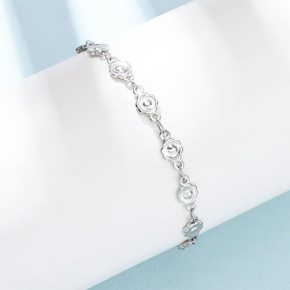 Βραχιόλι από ανοξείδωτο ατσάλι με λουλούδια