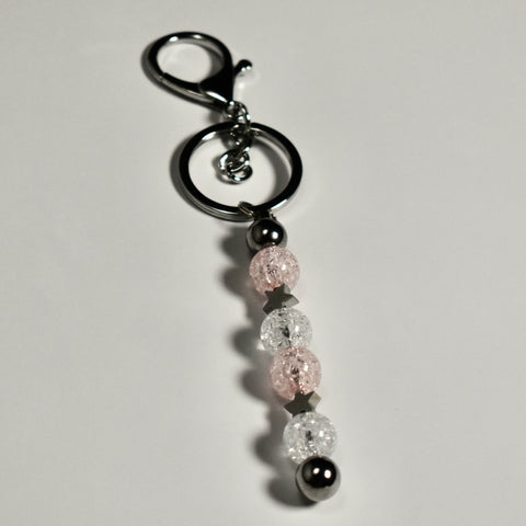 Beaded Stainless Steel Keychain