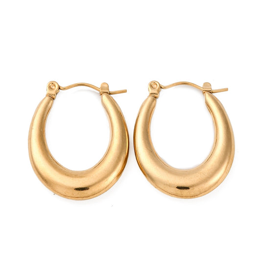 Chunky Oval Hoop Earrings