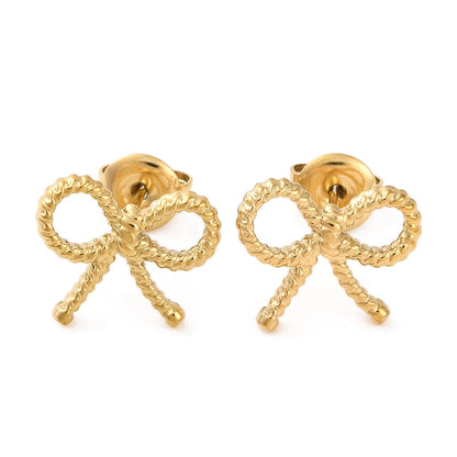 Σκουλαρίκια με τόξο και στριφτό κούμπωμα