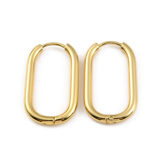 Modern Oval Hoop Earrings