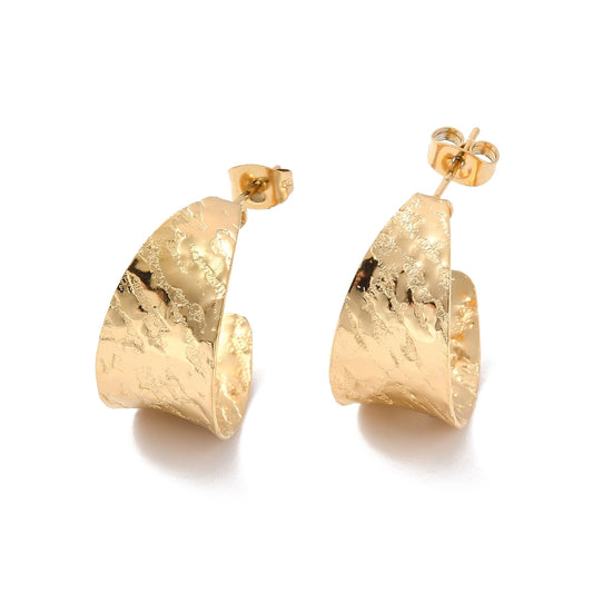 Hammered Curve Stud Earrings