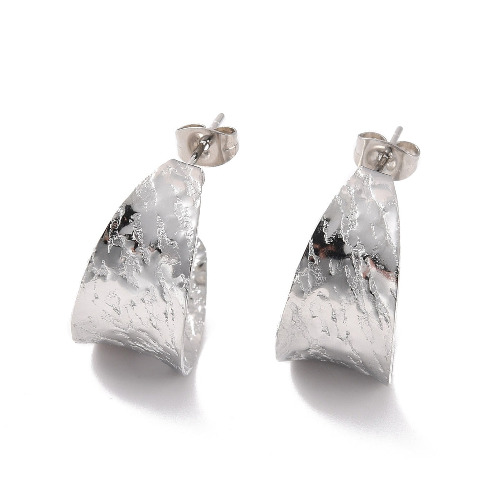 Hammered Curve Stud Earrings