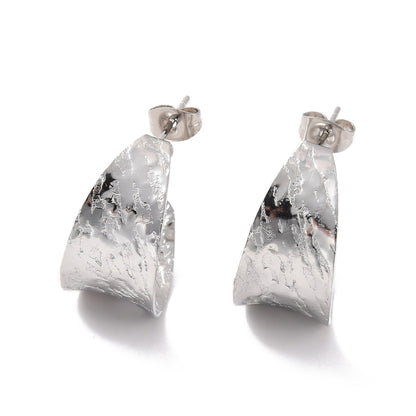 Hammered Curve Stud Earrings