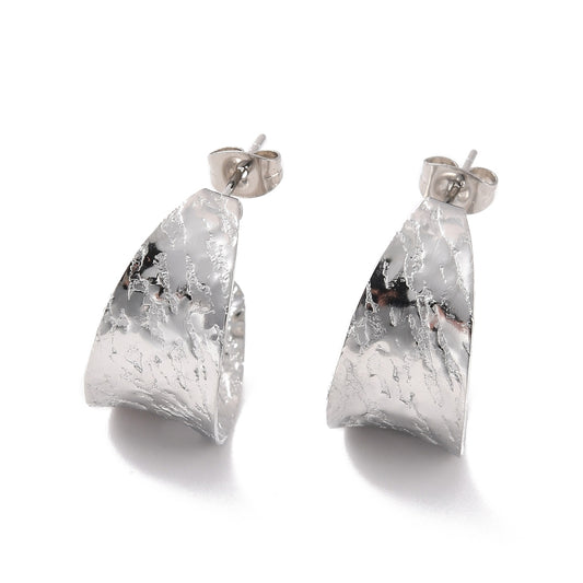 Hammered Curve Stud Earrings