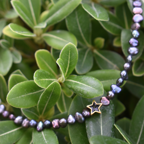 Elegant Stainless Steel Necklace with Freshwater Pearls and Star Charm