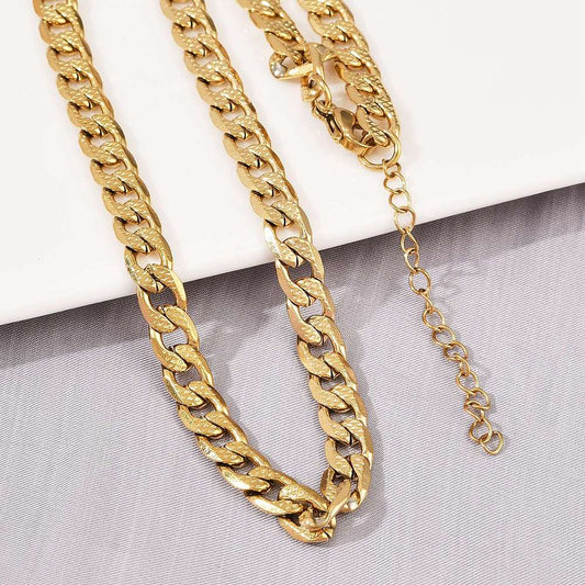 Textured Cuban Chain Necklace