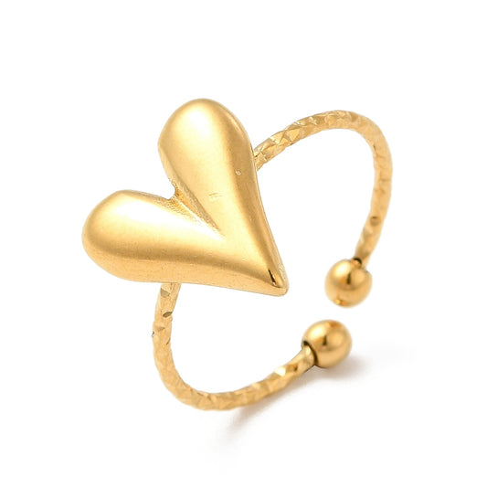 Open Heart Adjustable Cuff Ring