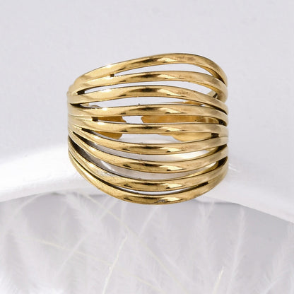 Layered Wave Cuff Ring