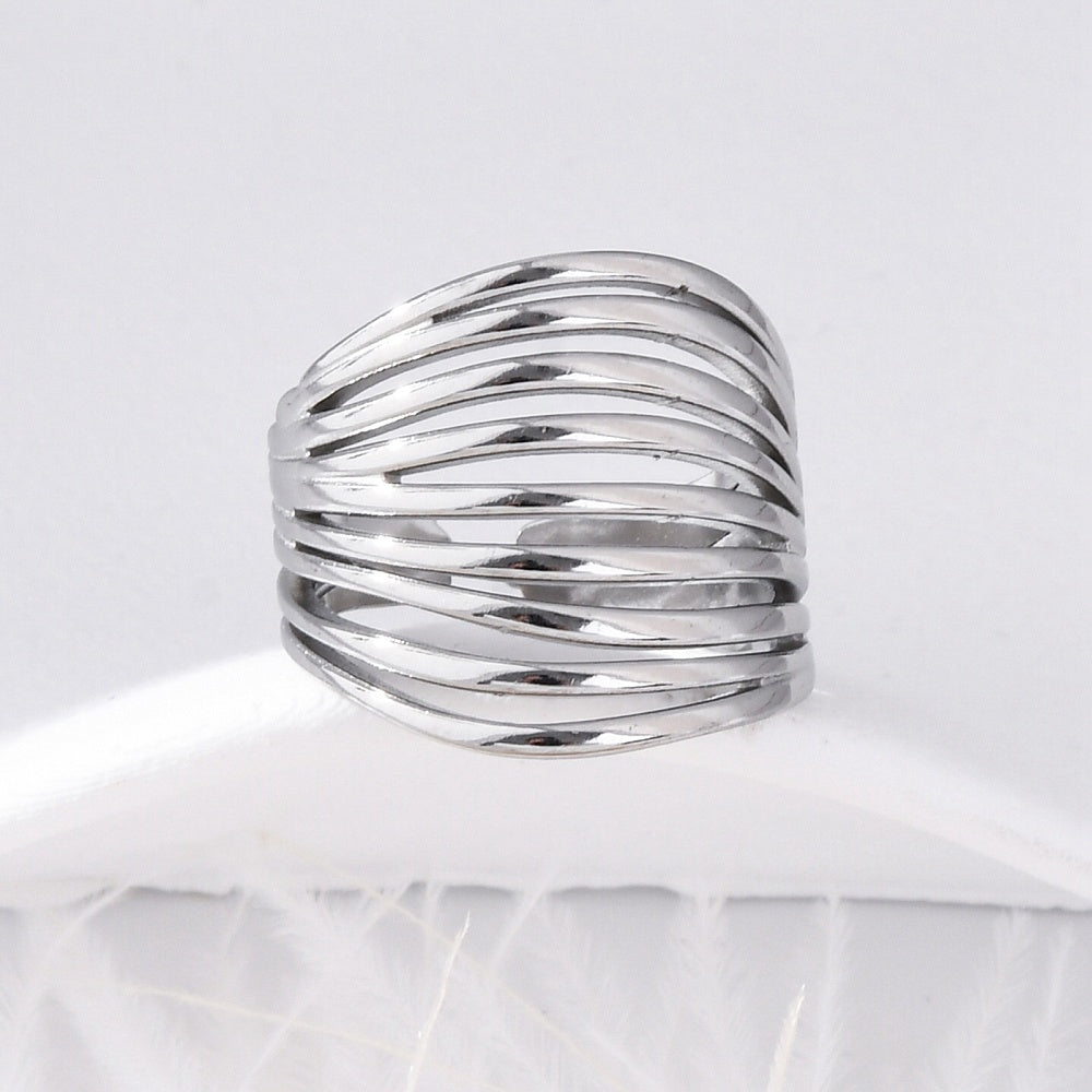 Layered Wave Cuff Ring