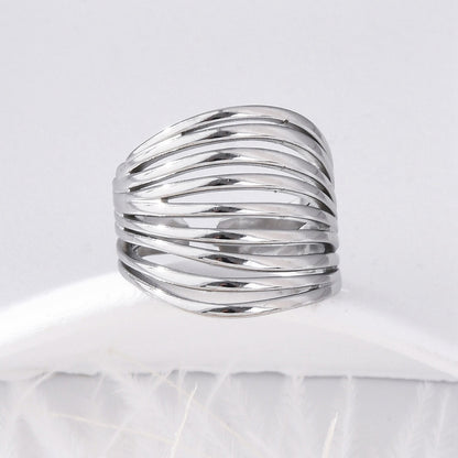 Layered Wave Cuff Ring