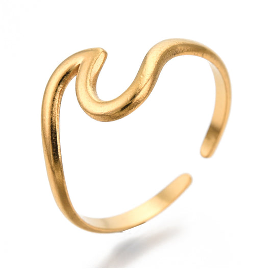 Minimalist Wave Cuff Ring