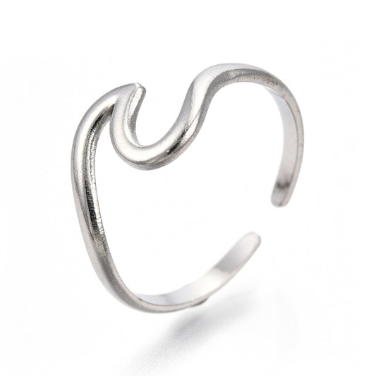 Minimalist Wave Cuff Ring