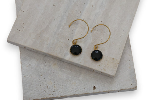 Chic Stainless Steel Drop Earrings with Vibrant Stones