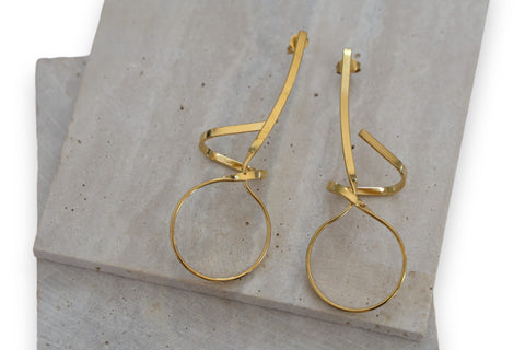 Modern Twist Stainless Steel Earrings - Available in Gold & Silver