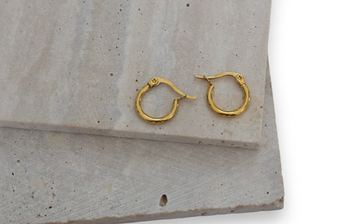 Classic Gold Hoop Earrings in Stainless Steel - Available in Two Sizes