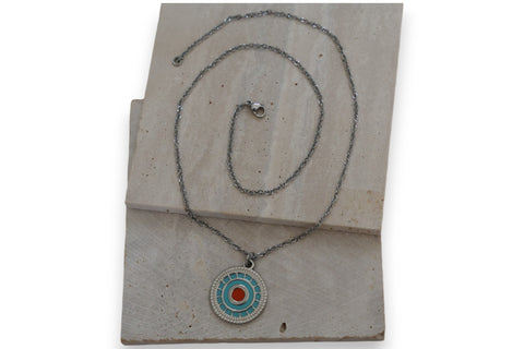 Women's Turquoise and Red Pendant Necklace